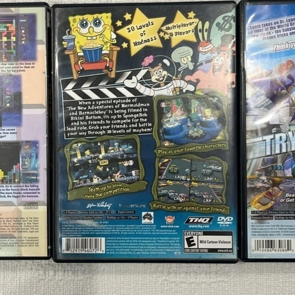 PlayStation‎ 2 games Tetris sonic SpongeBob used